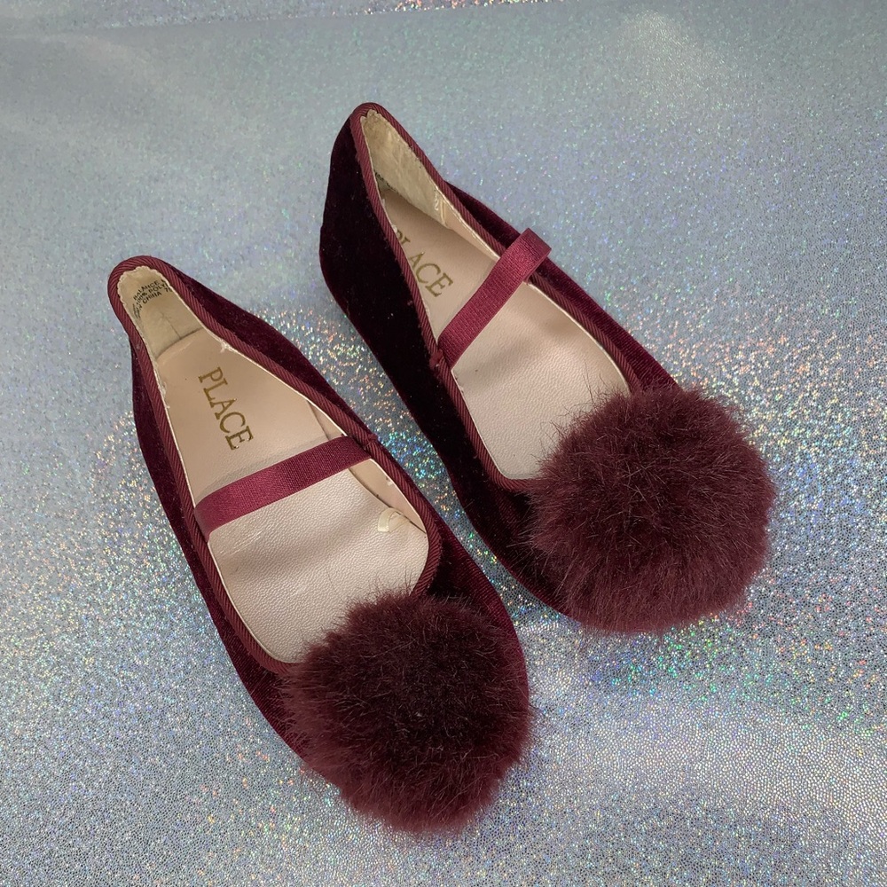 Girls Velvet Flats